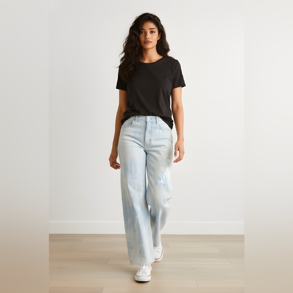 NWT DL1961 SZ 14/32 “Hepburn” wide leg high rise vintage inspired 5-pocket jeans